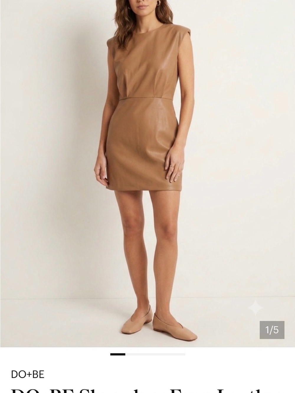 DO+BE Tan Faux Leather Sleeveless Mini Dress